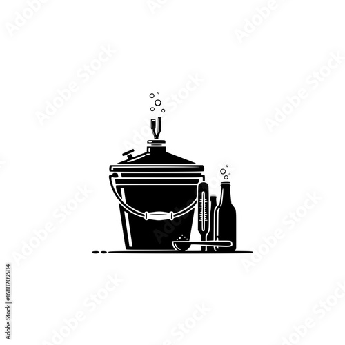 Minimalist Black Silhouette Logo Homebrewing Equipment