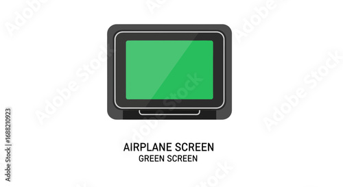 Green Screen Laptop Illustration Blank Display for Customizable Content and Design