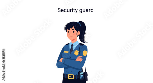 Confident Female Security Guard Illustration