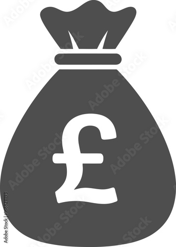 British pound sterling money bag icon symbolizing wealth finance investment banking economy growth vector