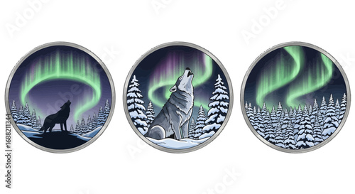 Enchanting Northern Lights and Wolves A Symphony of Nature's Majesty