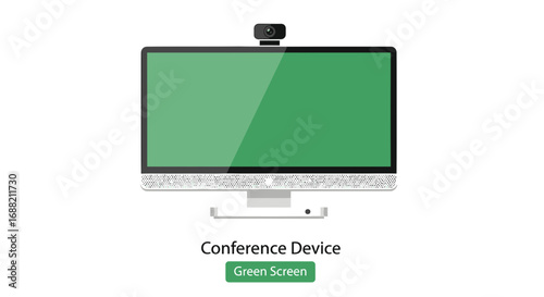 Modern Electronic Conference Device with Green Screen for Virtual Meetings and Remote Collaboration
