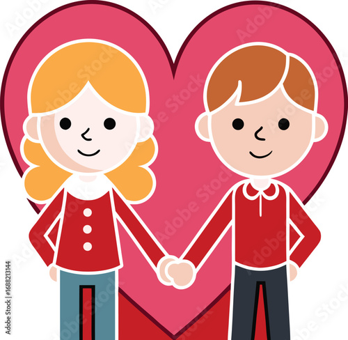 Love and Togetherness Cartoon Couple Illustration