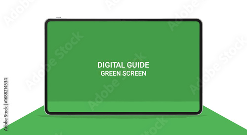 Digital Guide Green Screen Tablet Mockup for Tutorials and Presentations