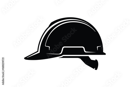 Striking silhouette of a hard hat a symbol of safety and construction work