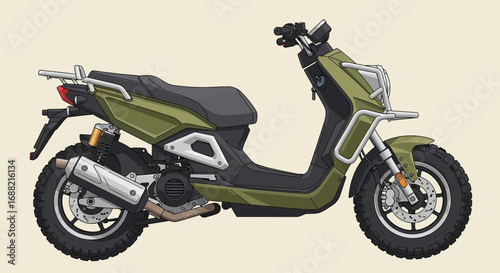 Modernized moped illustration for urban transportation solutions showcase