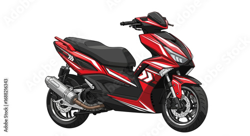Sleek red and black scooter design for modern urban transportation
