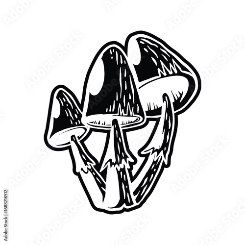 Cartoon Style Hand Drawn Doodle Mushroom Artwork