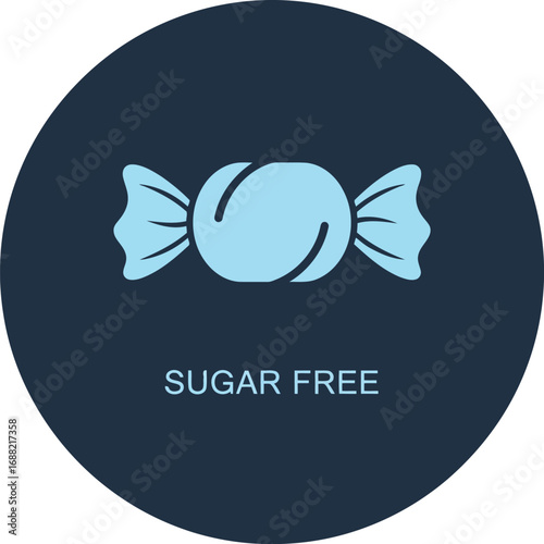 Sweet candy icon with sugar free text health conscious treat vector illustration healthy lifestyle option vector