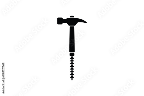 Striking silhouette a robust hammer ready for action