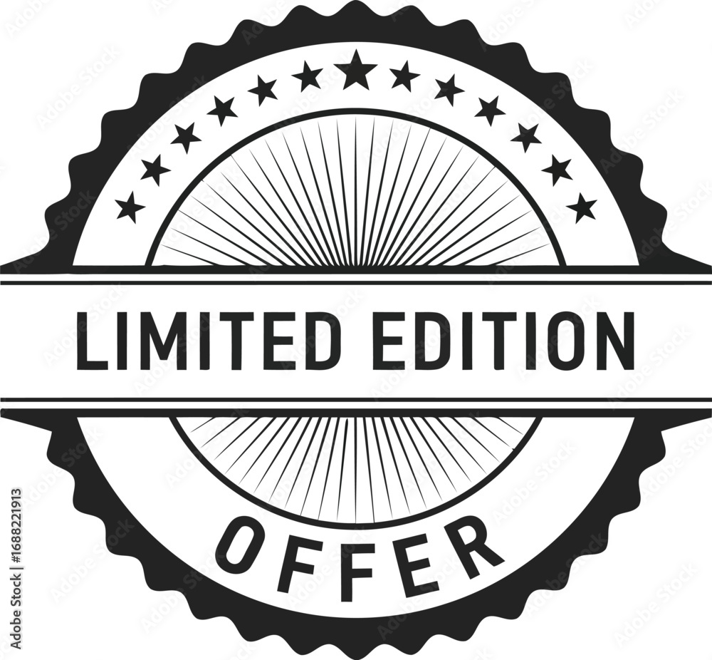 Fototapeta premium Limited edition offer seal retro design vintage style stamp graphic element vector