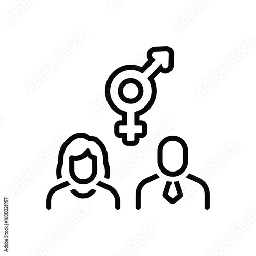 Black line icon for gender