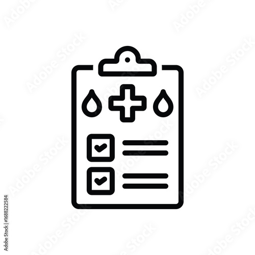 Black line icon for medical test