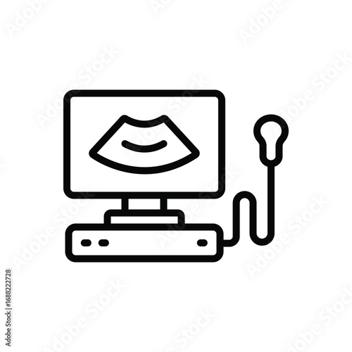 Black line icon for monitoring of the embryo