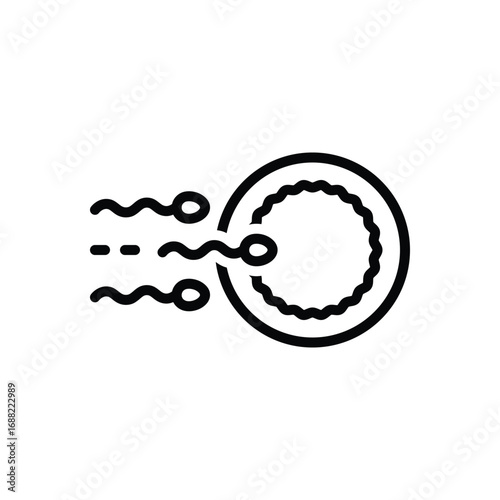 Black line icon for ovulation