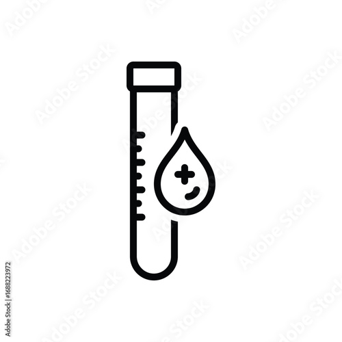 Black line icon for blood test