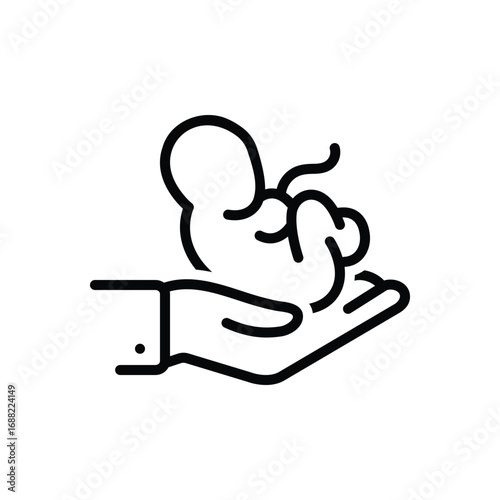 Black line icon for child birth