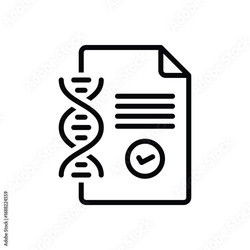 Black line icon for dna test