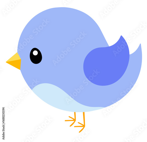 cute blue bird vector minimalist EPS format