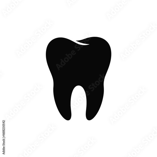 Simple silhouette of a human tooth vector graphic icon