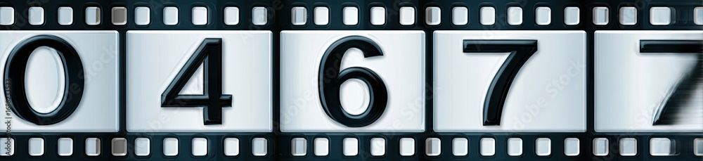 Obraz premium Film strip with numbers 04677