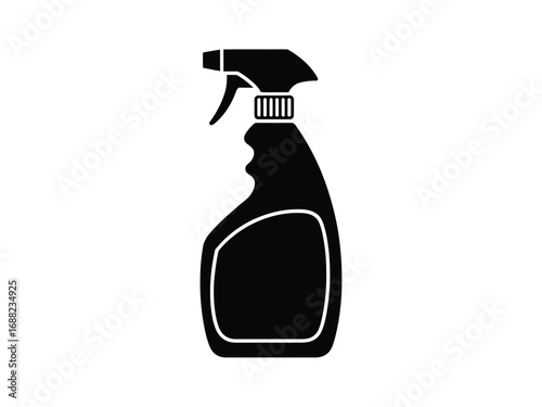 Silhouette of a spray bottle for cleaning and dispensing liquids