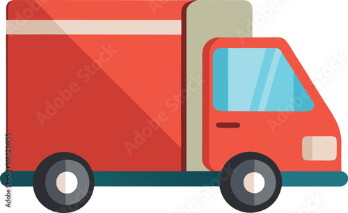 Delivery truck vector. Illustration of covered van on white background