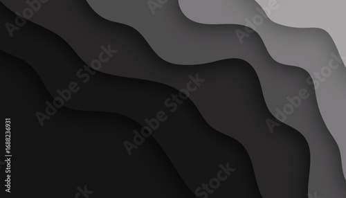 black paper cut background with wavy shape