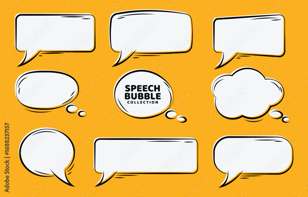 Fototapeta premium Cartoon style speech bubble collection