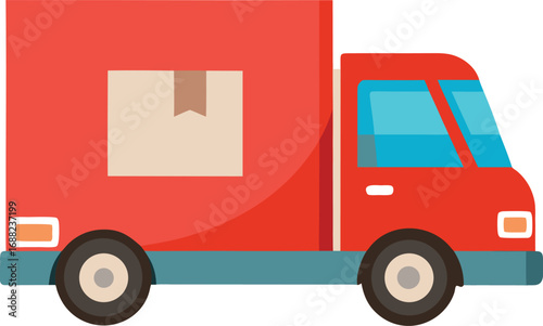 Delivery truck vector. Illustration of covered van on white background