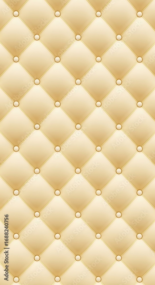 Obraz premium Cream Colored Tufted Upholstery Texture With Button Details beige