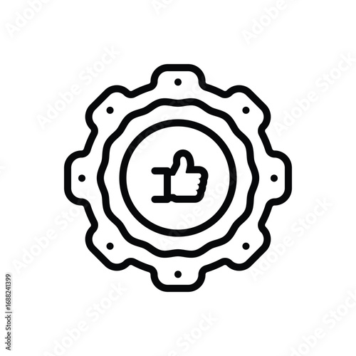 Black line icon for superb service