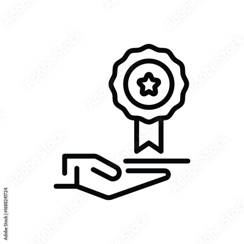 Black line icon for superior service