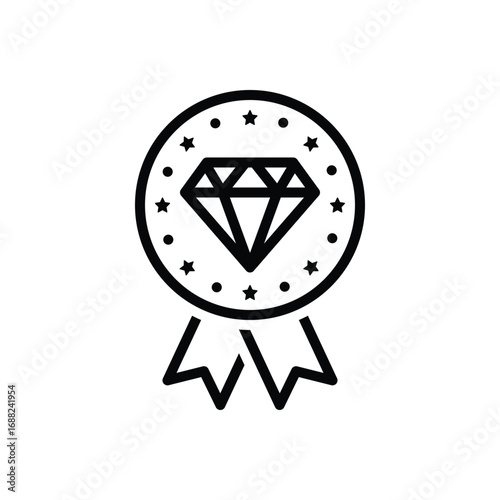 Black line icon for unmatched quality