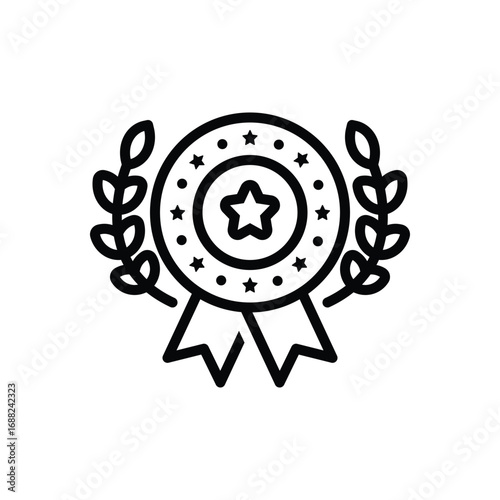 Black line icon for outstanding excellence