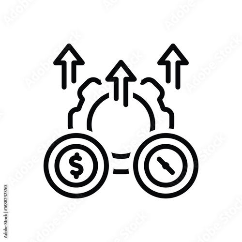 Black line icon for optimal efficiency
