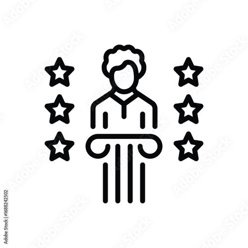 Black line icon for outstanding performance