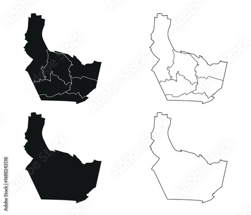 Nonthaburi map is a province of Thailand, Graphic vector