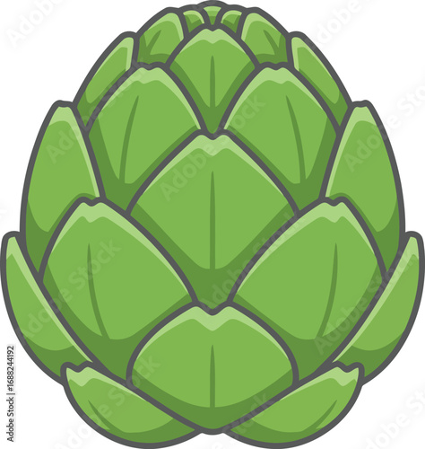 Fresh green artichoke vegetable healthy food ingredient isolated on white for culinary designs vector