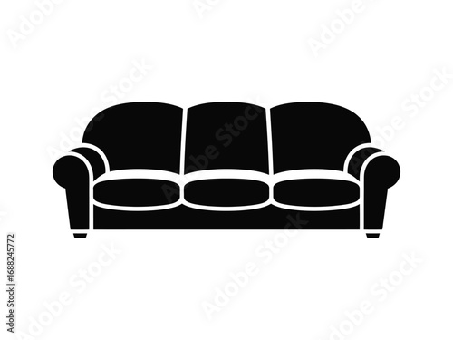 Modern silhouette of a comfortable sofa for living room design