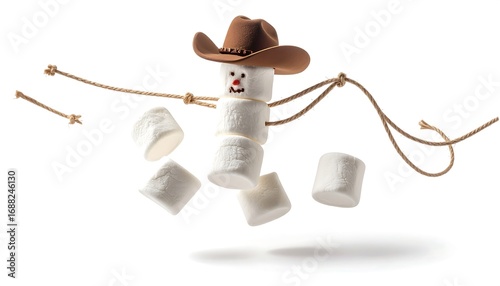 Wallpaper Mural Marshmallow Cowboy Character Isolated on White Torontodigital.ca