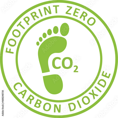 Zero carbon footprint co2 emissions reduction symbol eco friendly environmental protection concept vector