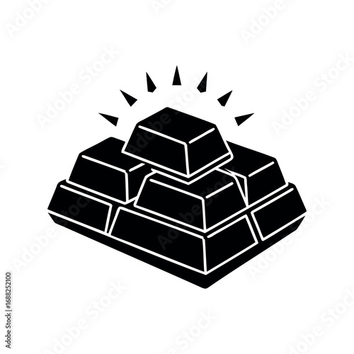 Stylized Illustration of Shiny Gold Bars Stacked, Symbolizing Wealth and Prosperity