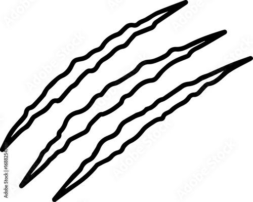 Three dynamic claw marks tearing through the surface, perfect for a bold design or impactful branding concept
