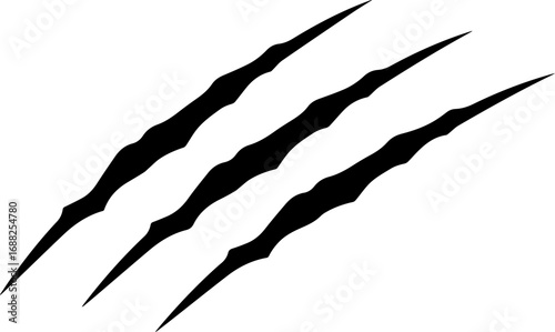 Three sharp claw marks slashing across a surface, creating a dramatic and impactful visual for design needs