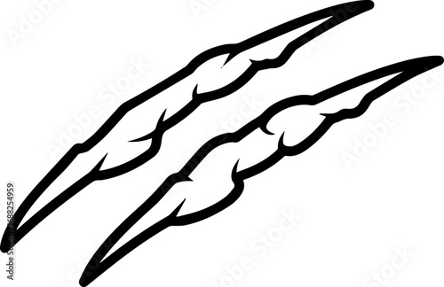 Aggressive claw marks tearing through surface with sharp, dangerous lines, perfect for impactful designs