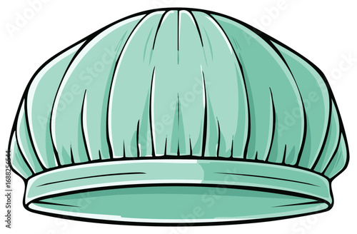 Light Teal Chef Cap with Pleats and Band