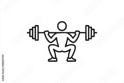Gym training squat icon representing strength, conditioning, and endurance