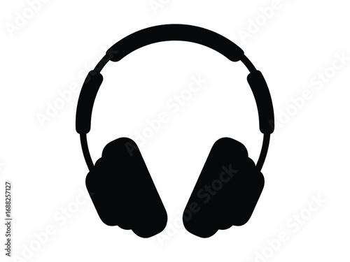 Minimalist silhouette of headphones for music lovers and audio enthusiasts