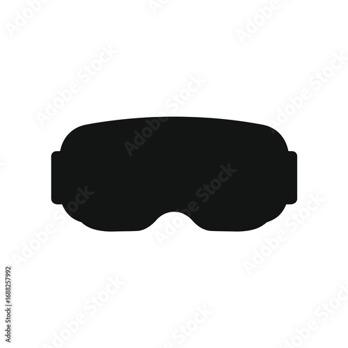 Simple silhouette of a pair of ski goggles or vr headset mask